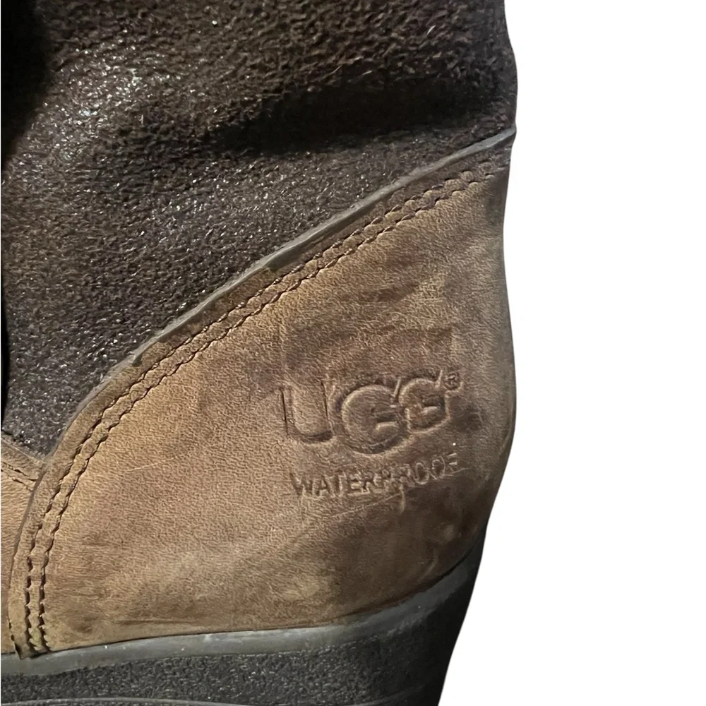 UGG‎ Waterproof Leather Wedge Boots - Size 9